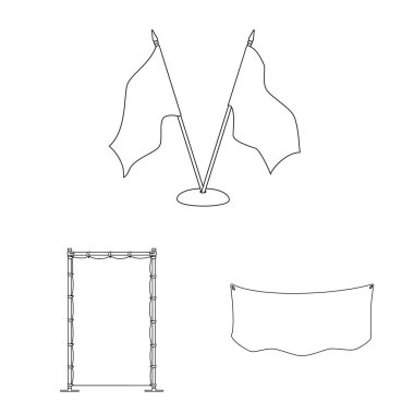 Boş illüstrasyon vektör ve sembolü tuval. Boş toplama ve hisse senedi için tekstil vektör simgesi.