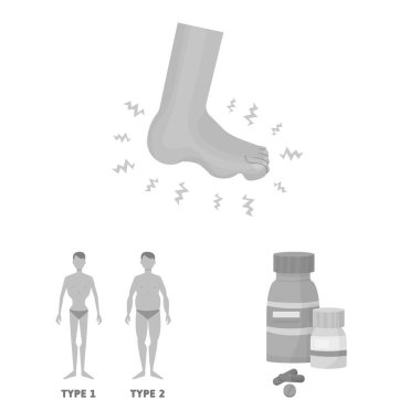 Sağlık ve diyet simgesi vektör tasarımı. Stok için sağlık ve hastalık vektör simgesi kümesi.