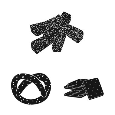 Parti ve pişirme simge yalıtılmış nesne. Parti ve gevrek hisse senedi vektör çizim koleksiyonu.