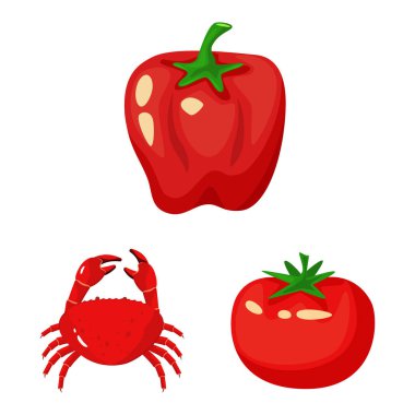 Vektör Illustration gıda ve tatlar işareti. Stok için gıda ve bileşen vektör simgesi koleksiyonu.