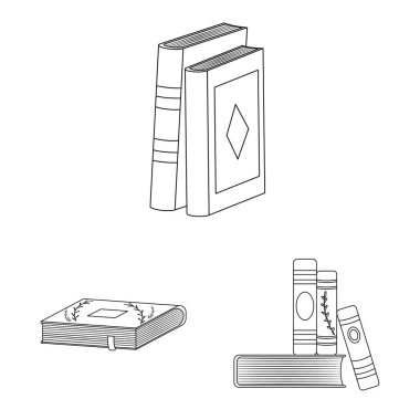 Çalışma ve edebiyat simgesivektör tasarımı. Web için çalışma ve kaynak stok sembolü kümesi.