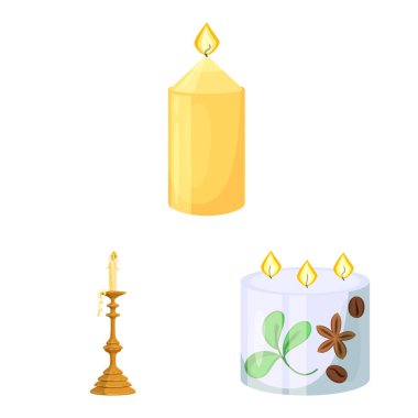 Işık ve balmumu sembolüizole nesne. Web için ışık ve tören stok sembolü seti.
