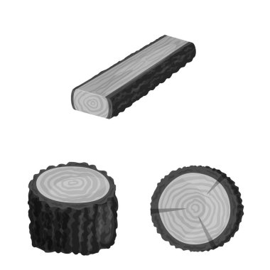 Orman ve ahşap sembol vektör tasarımı. Orman ve doğa stok vektör illüstrasyon koleksiyonu.