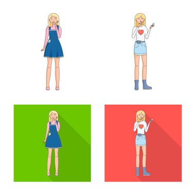 Duruş ve ruh hali logo vektör Illustration. Duruş ve kadın hisse senedi vektör çizim koleksiyonu.