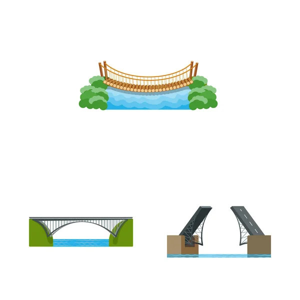 Ilustração vetorial de pontes e símbolo de ponte. Coleção de pontes e ícone de vetor de referência para estoque . —  Vetores de Stock