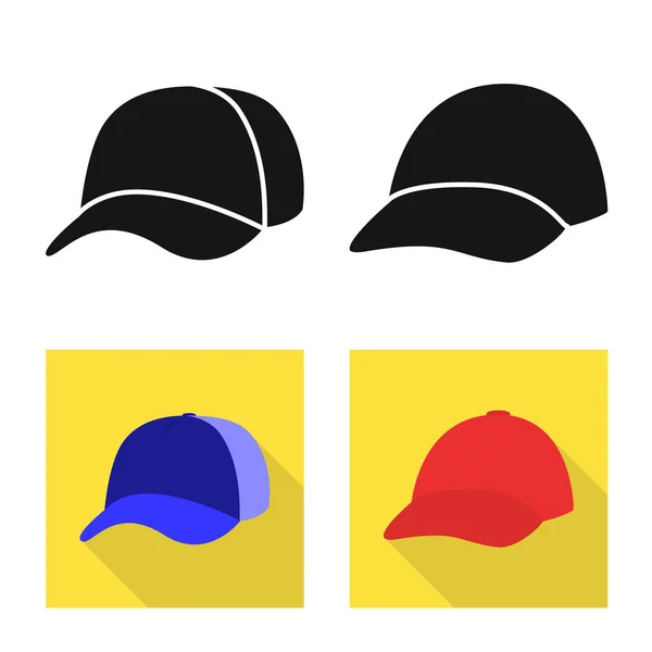 Ilustración vectorial del logotipo de la ropa y la gorra. Colección de ropa y boina símbolo de stock para la web . — Vector de stock