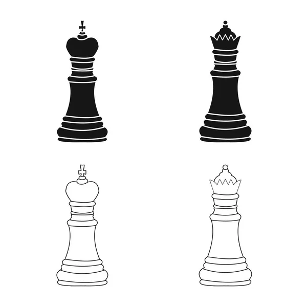 Vector ontwerp van schaakmat en dunne logo. Set schaakmat en doel vector pictogram voor voorraad. — Stockvector
