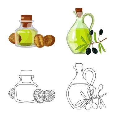 Sağlıklı ve sebze işareti vektör Illustration. Sağlıklı kümesi ve web için tarım hisse senedi simgesi.