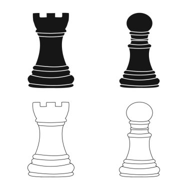 Şah mat ve ince simge vektör tasarımı. Şah mat ve hedef vektör simgesini hissenin topluluğu.