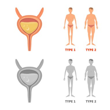 Diyet ve tedavi işareti vektör Illustration. Diyet ve ilaç hisse senedi vektör çizim seti.