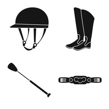 Spor ve rekabet işareti vektör tasarımı. Web için spor ve binicilik stok sembolü seti.