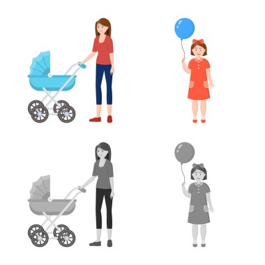 Karakter ve avatar simge yalıtılmış nesne. Web için karakter ve portre hisse senedi simgesi kümesi.