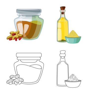 Sağlıklı ve sebze işareti vektör Illustration. Sağlıklı kümesi ve web için tarım hisse senedi simgesi.