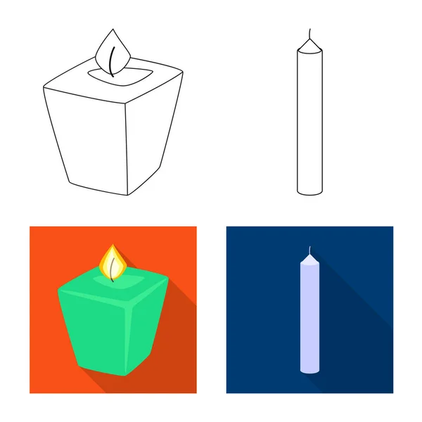 Ilustración vectorial de relajación y signo de llama. Colección de la relajación y el icono del vector de cera para stock . — Archivo Imágenes Vectoriales