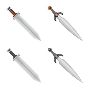 Oyun ve zırh sembolü yalıtılmış nesne. Oyun ve bıçak hisse senedi simgesi için web topluluğu.