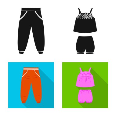 Moda ve giysi işareti yalıtılmış nesne. Moda ve pamuk stok vektör çizim topluluğu.
