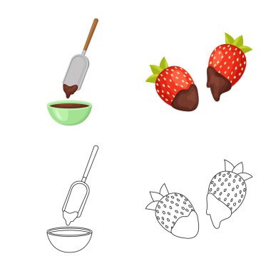 Gıda ve nefis logo vektör tasarımı. Gıda ve kahverengi hisse senedi vektör çizim koleksiyonu.