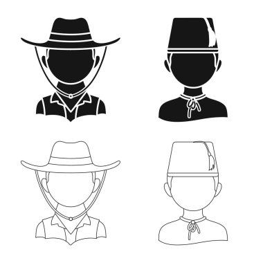 Kopyacı ve ikamet logo vektör çizimi. Kopyacı ve kültür hisse senedi simgesi web için set.