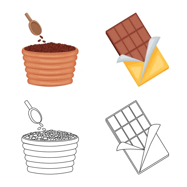 Ilustración vectorial de comida e ícono delicioso. Colección de alimentos y marrón stock vector ilustración . — Vector de stock