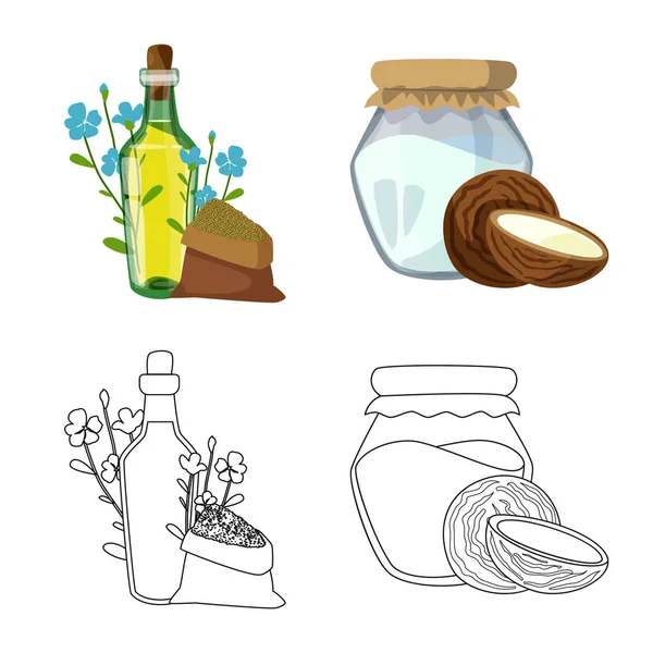 Diseño vectorial de símbolo saludable y vegetal. Colección de ilustración de vector de stock saludable y agrícola . — Archivo Imágenes Vectoriales