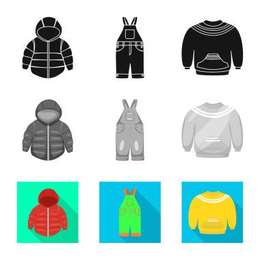 Moda ve giysi logo vektör Illustration. Hisse senedi için moda ve pamuk vektör simge topluluğu.