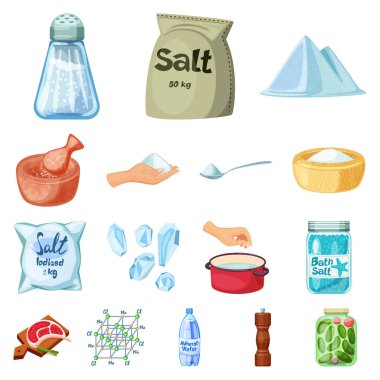 Tuz ve gıda simge vektör tasarımı. Tuz ve mineral hisse senedi simgesi için web topluluğu.