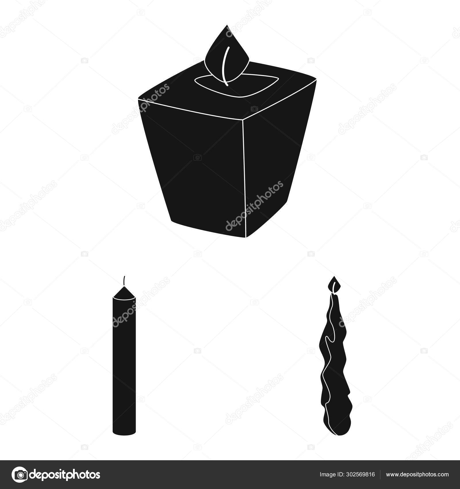 VektorIllustration von Kerzenlicht und DekoLogo. Sammlung von Kerzenlicht und