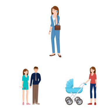 Ailenin izole nesnesi ve insanlar imzalar. Web için aile ve avatar stok sembolü seti.