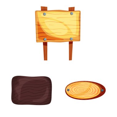 Tabela ve ahşap simge vektör Illustration. Tabela ve web için ahşap hisse senedi simgesi.