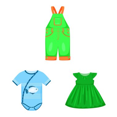 Bebek ve çocuk logosu vektör tasarımı. Bebek ve çocuk stok vektör illüstrasyon koleksiyonu.
