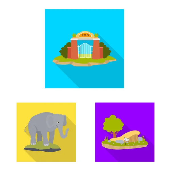 Conception vectorielle de safari et logo animal. Ensemble de safari et symbole de stock amusant pour le web . — Image vectorielle