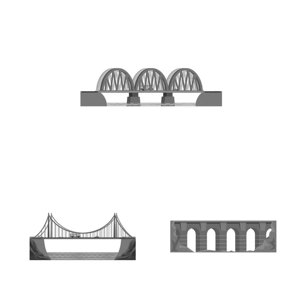 Objeto aislado de diseño y símbolo de construcción. Colección de diseño y puente símbolo de stock para la web . — Vector de stock