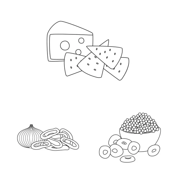 Objet isolé de goût et symbole croquant. Collection d'icônes vectorielles de goût et de cuisson pour stock . — Image vectorielle