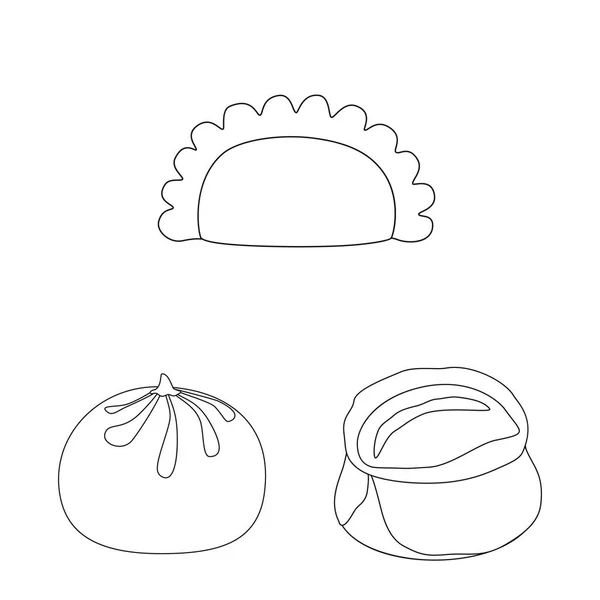 Ilustracja wektorowa symbolu żywności i naczynia. Zbiór żywności i symbol zapasów gotowania dla sieci. — Wektor stockowy