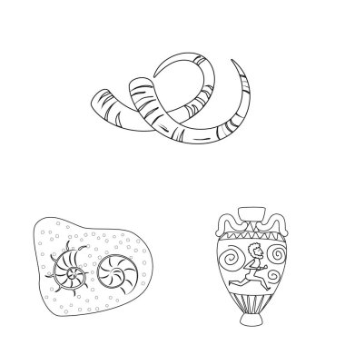 Hikaye ve araştırma sembolü vektör Illustration. Hisse senedi için hikaye ve keşif vektörü simgesi kümesi.