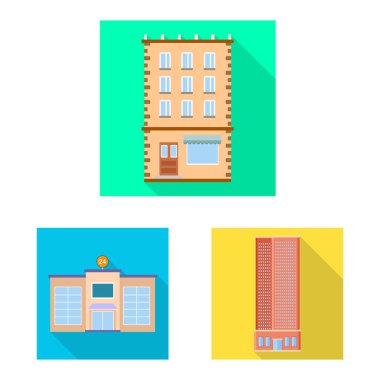 Belediye vektör tasarımı ve Merkez kutsal kişilerin resmi. Belediye topluluğu ve hisse senedi için emlak vektör simgesi.