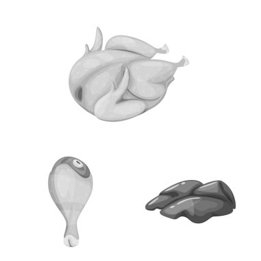 Mutfağı ve kuş simge vektör tasarımı. Mutfağı ve kümes hayvanları topluluğu vektör hisse senedi simgesi.