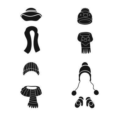 Kumaş ve hava logosu izole nesne. Stok için kumaş ve moda vektör simgesi koleksiyonu.