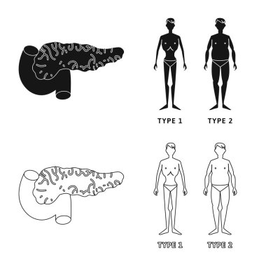 Diyet ve tedavi simge vektör Illustration. Diyet ve ilaç hisse senedi vektör çizim seti.