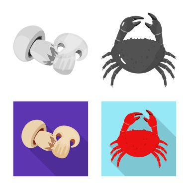 Tat ve ürün simge vektör Illustration. Tat ve hisse senedi vektör çizim pişirme koleksiyonu.