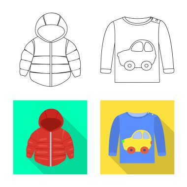 Moda ve giysi logo yalıtılmış nesne. Moda ve pamuk stok vektör çizim topluluğu.