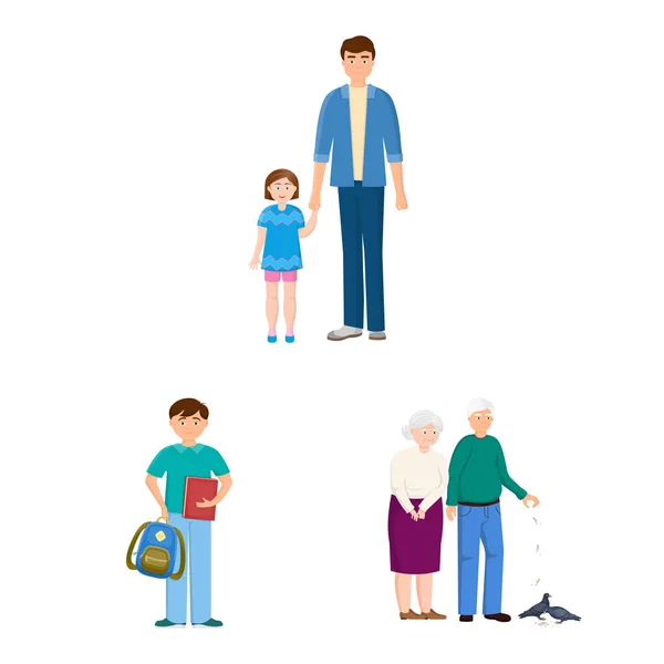 Diseño vectorial del logotipo de la familia y la gente. Conjunto de ilustración de vector de stock de familia y avatar . — Vector de stock