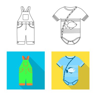 Moda ve giysi logo vektör Illustration. Hisse senedi için moda ve pamuk vektör simge topluluğu.