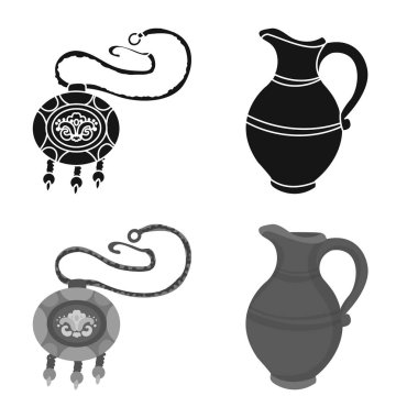 Kültür ve gezi simge vektör tasarımı. Kültür ve özgünlük hisse senedi vektör çizim seti.