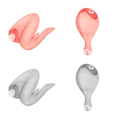 Ürün ve kümes hayvanları simge vektör Illustration. Hisse senedi için ürün ve tarım vektör simge topluluğu.