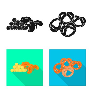 Tat ve daiç simge vektör tasarımı. Tat ve organik hisse senedi vektör çizim koleksiyonu.