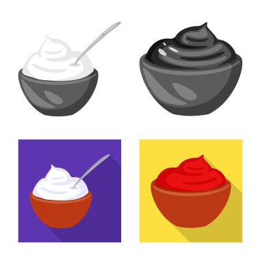 Tat ve ürün simge vektör Illustration. Tat ve hisse senedi simgesi web için pişirme.