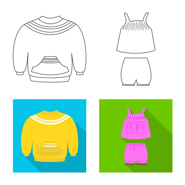 Oggetto isolato di moda e logo dell'indumento. Set di moda e cotone stock vettoriale illustrazione . — Vettoriale Stock