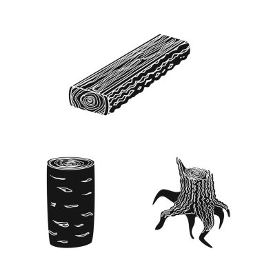 Parke ve inşaat logosu vektör illüstrasyon. Web için parke ve ahşap stok sembolü koleksiyonu.