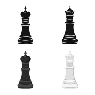 Şah mat ve ince simge vektör çizimi. Hisse senedi için Şah mat ve hedef vektör simge kümesi.